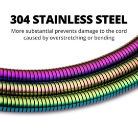 GUNMJO Pro 304 Stainless Steel Straight USB C Cable for Gaming Keyboard, 1.6M USB-C to USB-A, Purple Color