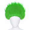 ESUNO Short Green Wig Men Unique Spiky Headband Dark Green