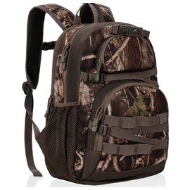 TORIBIO Hunting Backpack for Men, 25L Hunting Pack, Camo Outdoor Tactical Backpack for Bow or Rifle with Holder for Hunting, Camping, Hiking, Trekking, Traveling, Camo Brown