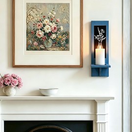 Ansonation Wood Wall Candle Holder Candle Sconces Wall Decor Set of 2 Metal