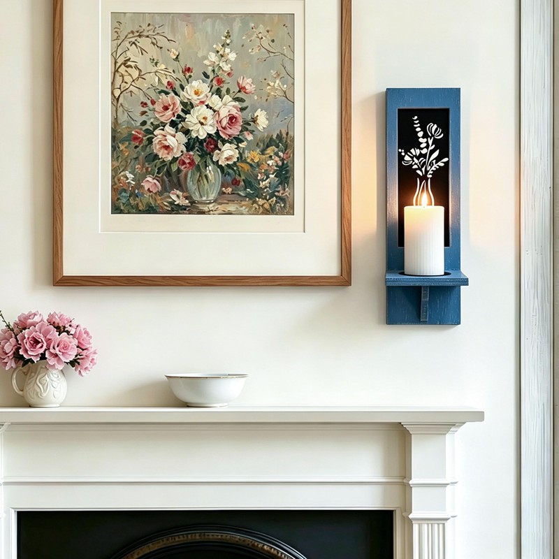 Ansonation Wood Wall Candle Holder Candle Sconces Wall Decor Set