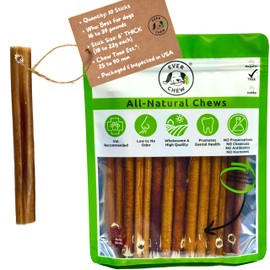 EverChew | Premium 6" Low-Odor Bully Stick Refill Packs – Free-Range, Grass-Fed, 100% Beef | 6" Thick - 10 Pack