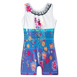 HOZIY - Maillot de gimnasia para niñas, diseño de sirena, verde, rojo, rosa intenso, lunares, Magic Navy, 6-7 Años