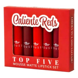Set 5 Labiales Mate Mousse Top Five Italia Deluxe                                                                                                     