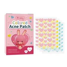 Hydrocolloid Patches for Face, 144pcs Cute Love Spot Stickers with Tea Tree Oil, Invisible Oil-Absorbing Pimple Patches, 4 Colors for Blemish Treatment, Spot Cover(144 Count)