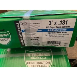 INTERCHANGE BRANDS 3" X .131 SMOOTH BRITE STRIP NAILS 34-DEG CLIPPED HEAD 2,500ct