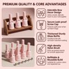 6PCS 0.4oz Pink Empty Glass Nail Polish Bottles with Mix