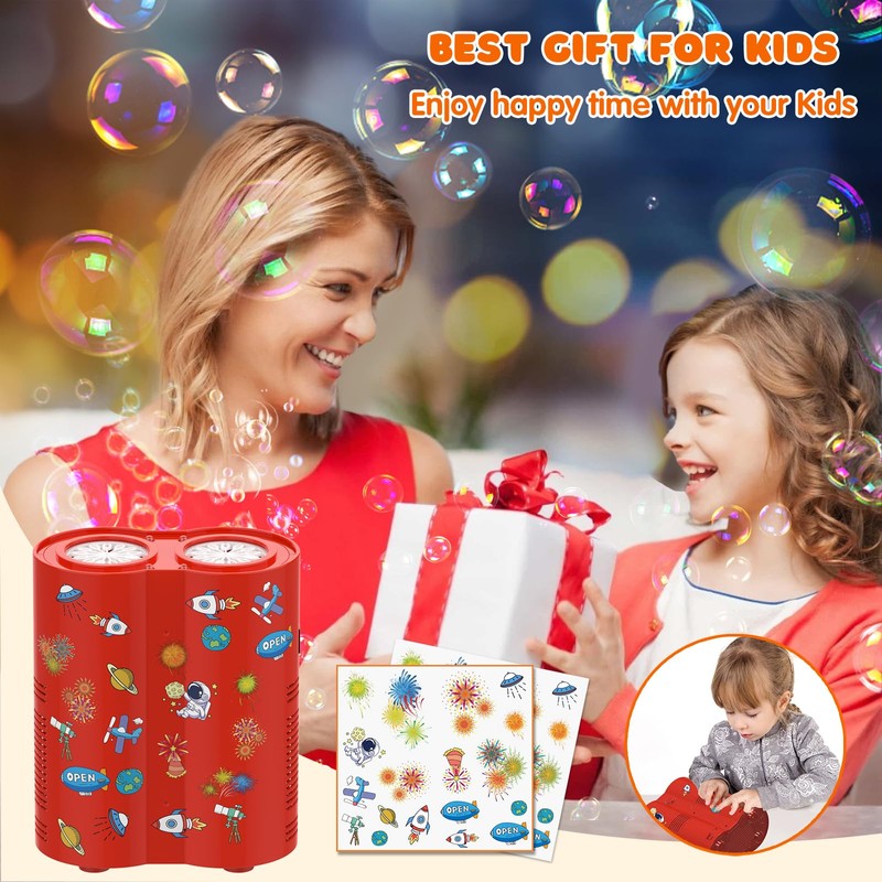 Bombble Astronaut Bubble Machine, Automatic Fireworks Bubble Machine with 240ml