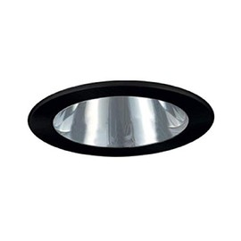 Jesco Lighting TM202CHBK 2-Inch Aperture Line Voltage Trim Recessed Light, Open Reflector, Chrome Finish with Black Trim