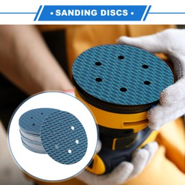 VekAuto 50 Pcs Sanding Discs, 6 Inch 6 Hole 120 Grit Hook and Loop Sandpaper Universal for Metal, Automotive Repair Durability and Flexibility Aluminum Oxide Paper Blue