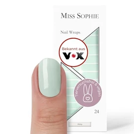 Miss Sophie Nagelfolie - Minty - Einfarbig, Gr√ºn, Nail Wraps - 24 ultra-d√ºnne selbstklebende langanhaltende Nagelfolien