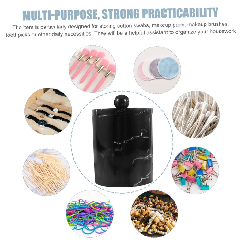 GLEAVI Marble Vein Organizing Box Cotton Swab Holder Storage Boxes