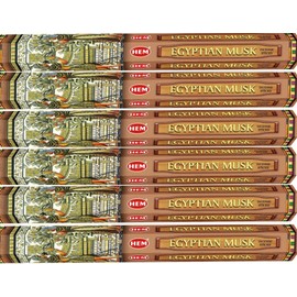 HEM Egyptian Musk Floral Scent Incense Sticks, 6 Packs of 20 Sticks Each, 120 Pieces