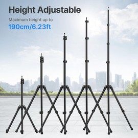 ULANZI TT43 Light Stand Tripod, Extendable 6.23ft Tripod Stand Photography Adjustable Aluminum, Portable Lighting Solution for Strobe Lights, Webcams, Cameras, and Softboxes