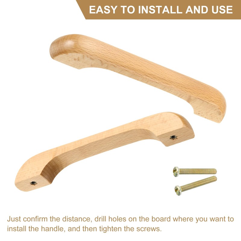sourcing map 6Pcs Wood Drawer Pulls Handles, U Shaped 128mm/5.04"