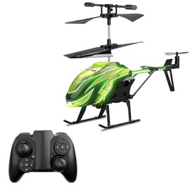 Dwi Dowellin RC Helicopter, Remote Control Helicopter for Kids, 7 LED Light Modes(Green)