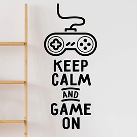 Keep Calm and Game on Joystick Wall Art Vinyl Wall Sticker Decal Art Teens Kids Bedroom