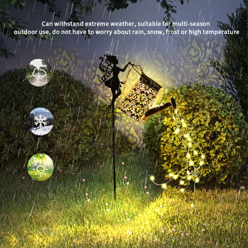 Solar Fairy Kettle Light,Solar Fairy Decorative Pile Light With Watering