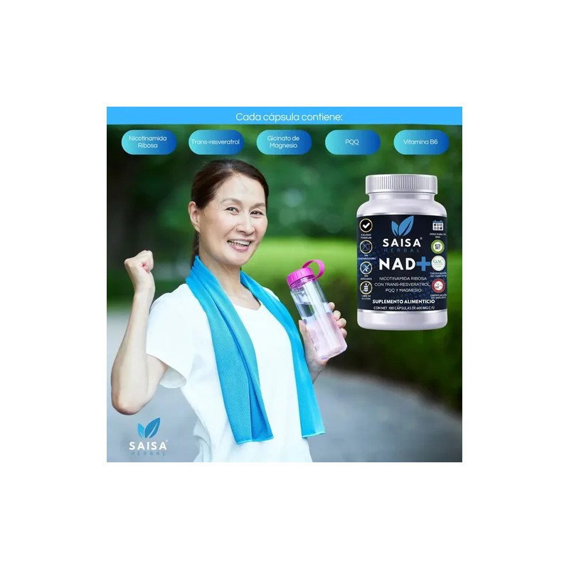 Nad Advanced Complex 100 Cápsulas Nicotinamida Ribósido Resveratrol Pqq Magnesio