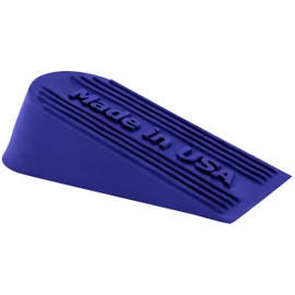 Large Rubber Door Stopper Made in USA - Door Stop Wedge for Carpet, Tile, or Concrete Floor, Door stoppers for Bottom of Door -Heavy Duty for Commercial & Home Use - 6.5 x 2.75 x 1.9 Inches - Blue