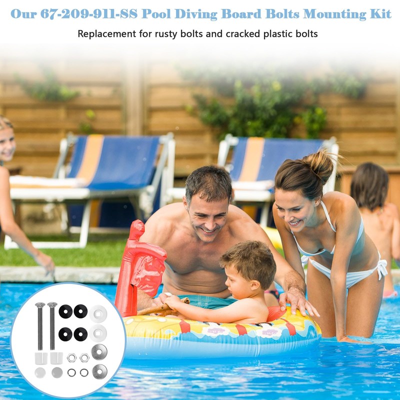 SuperDi Pool Diving Board Bolts Kit for Two Hole Residential