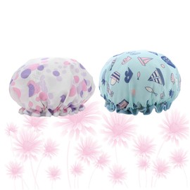 Beavorty 2pcs Woman Shower Caps Double Layer Shower Cap Bath Bonnet Hair Cover for Shower Bath Cap Sleep Cap Sleep Bonnet Waterproof Shower Caps Reusable Shower Cap Lady Shower Caps