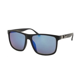 LOCS Sunglasses Retro Gangster Style  Plastic Frame Mirror Lenses Sport For Men. - Matte Black (Blue Mirror Lens)