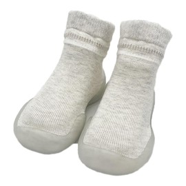 Jopenope Baby Shoes & Socks - First Walking Non Slip Lightweight Slip-On Shoes with Soft Rubber Sole for Baby Boy & Girl - Grey