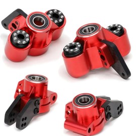 Alloy AR330505 Front Steering Blocks AR330404 Rear Hub Carrier for RC Arrma 6S 1/8 Kraton Notorious Outcast 6S BLX Upgrade Part(Red)