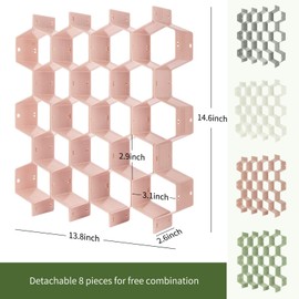 Kocuos Honeycomb Separator Adjustable Drawer Organizer Divider for Underwear Belt-Scarf Socks Organizer (Pink(4pcs))