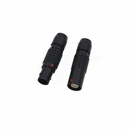 HangTon Black 1B FGG PHG 306 6 Pin Connector Male Female Circular Push Pull Free Socket and Cable Plug Compatible for Lemo (6-pin, Black)
