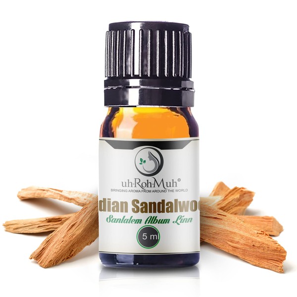 uh*Roh*Muh Premium Mysore 5 ml Sandalwood Essential Oil - 100% Natural Sandalwood Oil with Intense Santalol Fragrance | Beneficial for Skin Care
