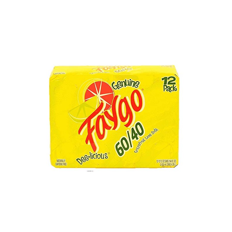 Faygo 60 / 40 grapefruit lime soda pop, 12-pack 12-fluid