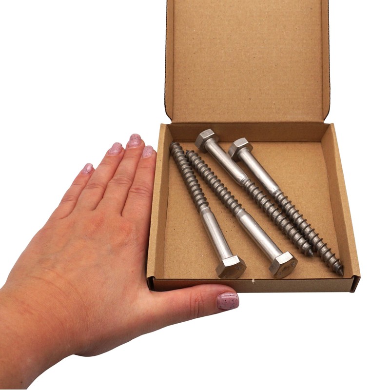 SKIR'CO (4 pcs) A2 Stainless Steel Hexagonal Head Wood Screws