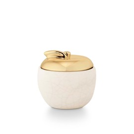 Tried & True Orchard Cider Ceramic Apple Candle, White