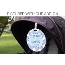 Three Little Tots Two Pack - Blue Boy Preemie No Touching Baby Car Seat and Stroller Signs Gift - CPSIA Safety Tested