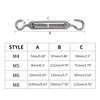 URBEST M4 Stainless Steel 304 Hook & Hook Turnbuckle Wire