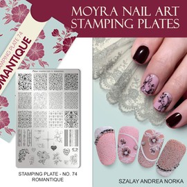 Moyra Stamping Plates No 74 "ROMANTIQUE Nail Stamping plate