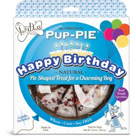 The Lazy Dog - Happy Birthday Pie Dog Treat for a Special Boy (5 oz). A Treat for Your Special Friend’s Celebration Day! (Includes Bonus Birthday Sign!)