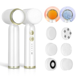 Aofesel Elektrische Gesichtsreinigungsbürste IPX7 Wasserdicht Gesichtsbürste Wiederaufladbar USB-Akku Reinigungsbürste Gesicht Elektrische 3 Geschwindigkeiten und 6 Bürsten zum Reinigen und Peelen