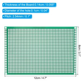 PATIKIL 4.7" x 3.1" PCB Board Circuit, 12 Pcs Single Sided Prototype Solder Boards for DIY Soldering and Electronic Project Circuit Boards Solderable Breadboard, Green
