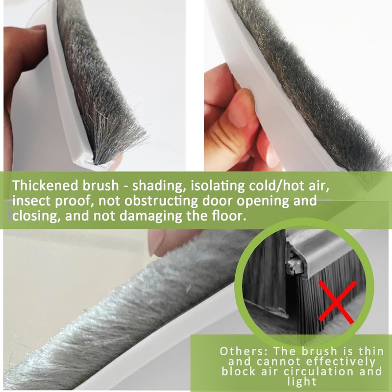 DINGLIAN 2 PCS Door Brush Bottom Sweep, Door Sweep for