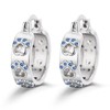 Sterling Silver Paw Print Earrings Small Chunky Huggie Heart CZ