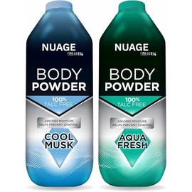 Body Powder for Men 100% Talc-Free Body Powder – 2 Pack (250g Each) – Aqua Fresh & Cool Musk – Anti-Chafing, Sweat Control & Odour Protection