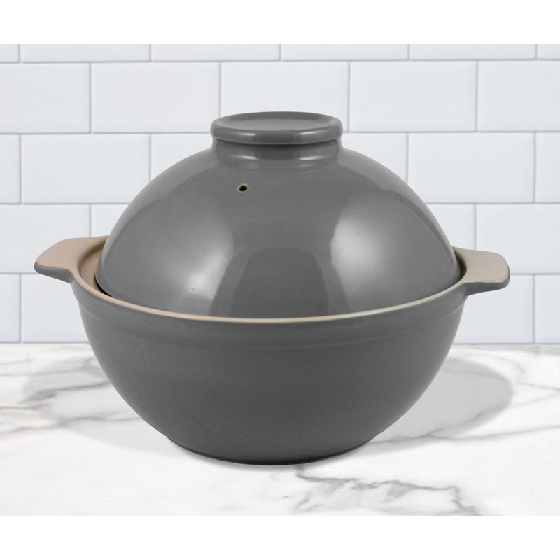 Sassafras Superstone Bread Dome with Grey Exterior Glaze and Glazed