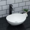 Kichae Oval Vessel Sink 16"x13" Modern Bathroom Vessel Sink Above
