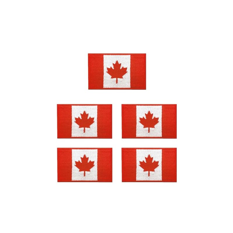 5Packs Canada Flag Patches for Backpack (Style A)