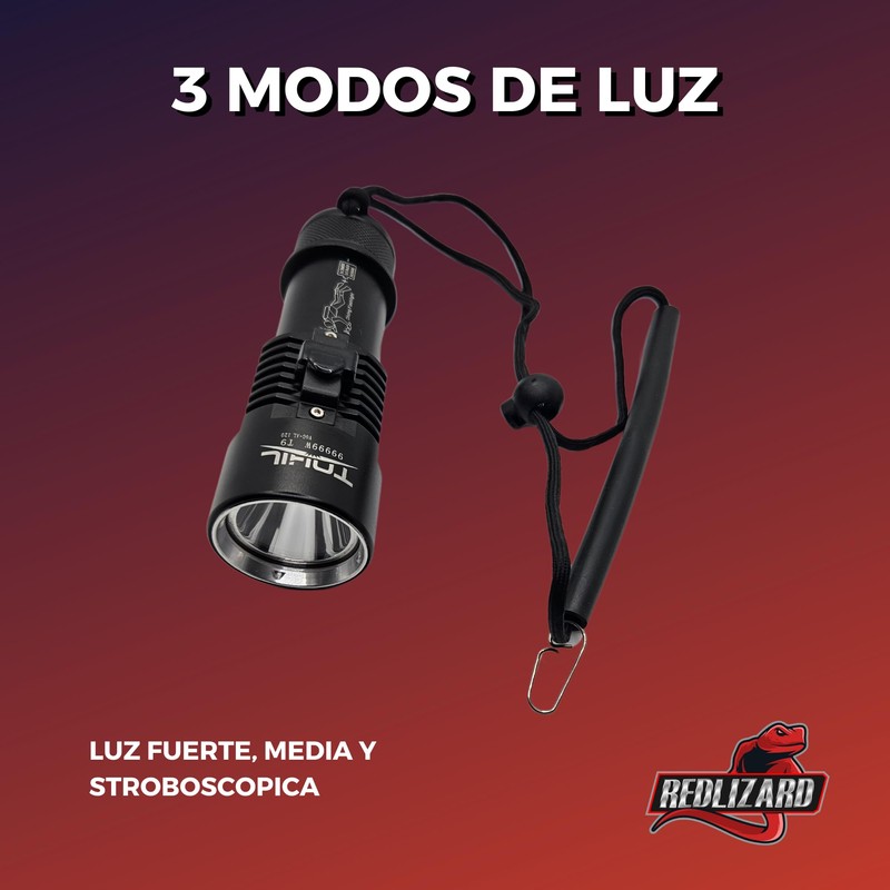 Linterna Sumergible, Lampara de Buceo, Linterna de Buzo, Interruptor Magnetico