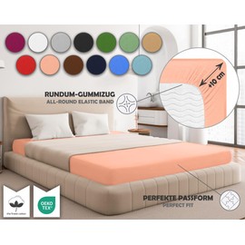 Sesto Senso Jersey Cotton Fitted Sheet 200 x 200 cm Pink