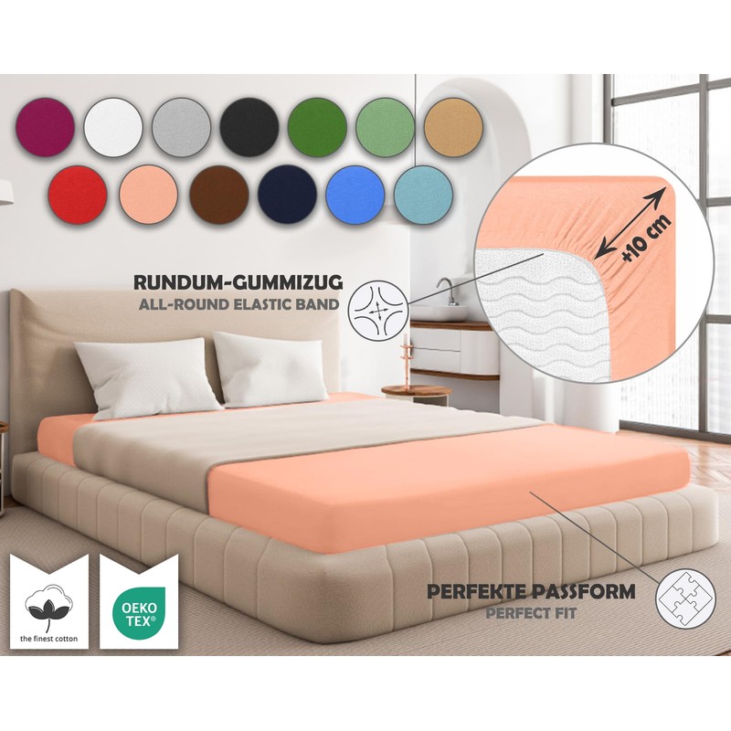 Sesto Senso Jersey Cotton Fitted Sheet 200 x 200 cm